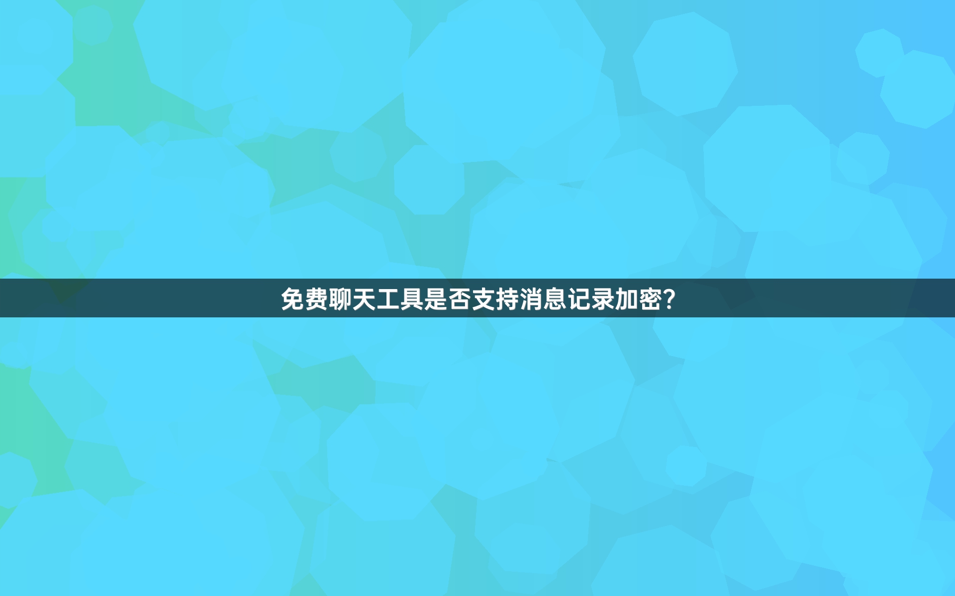 免费聊天工具是否支持消息记录加密？