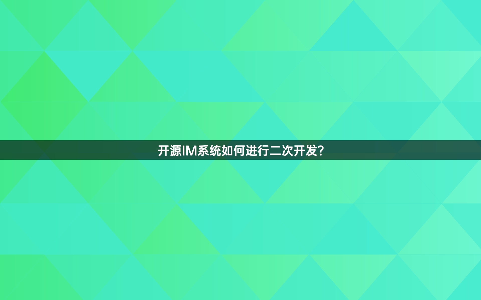 开源IM系统如何进行二次开发？